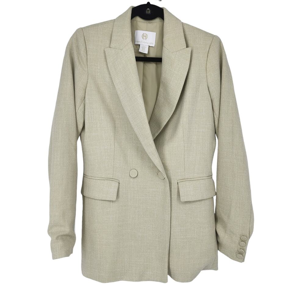 House of Harlow 1960 Double Breasted Notched Collar Tweed Blazer Size Small